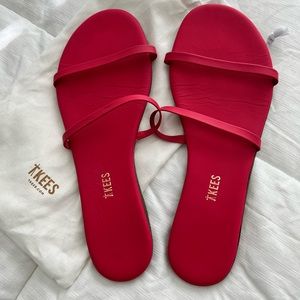 WORN ONCE TKEES Gemma Slides in Cerise Size 9